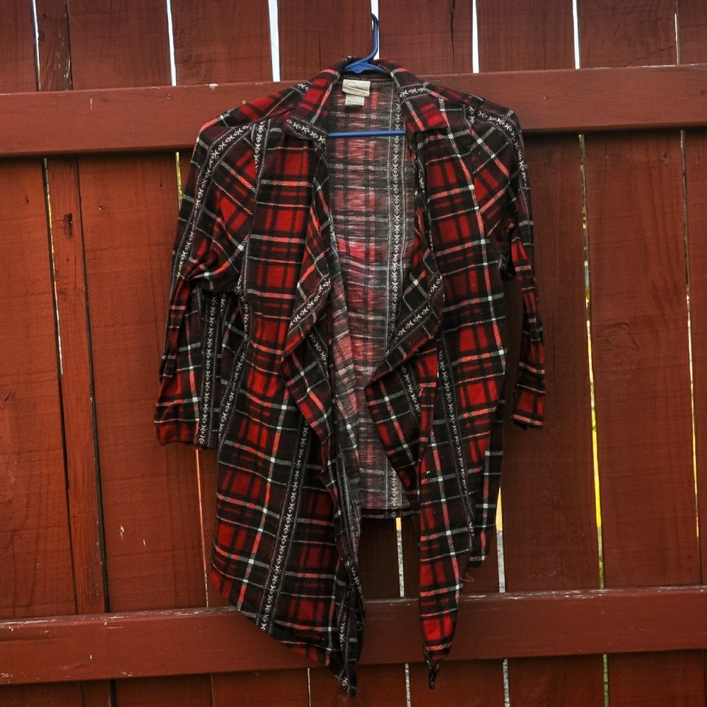Red Plaid Blouse Size XL